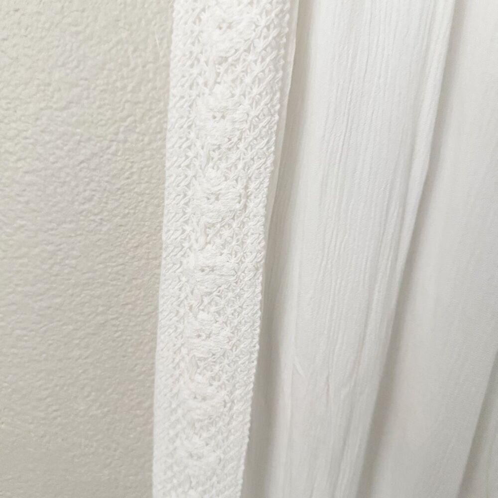 SALTY LEMON | SET White Smocked Tank Wide Leg Gauze Lace Pants White Tassel | XL - Picture 11 of 13